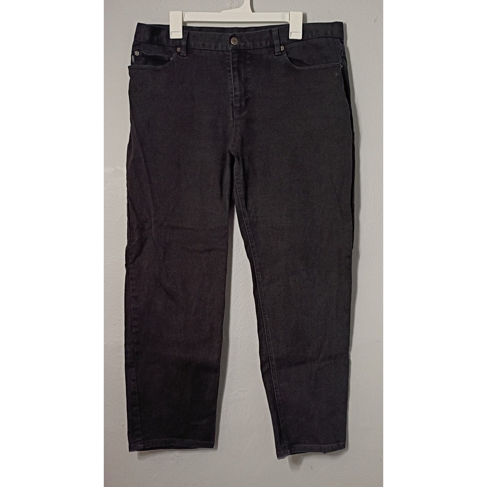 Lauren Jeans Co Ralph Womens Jeans Pants Size 8 Black Straight Plain Denim Sz 16